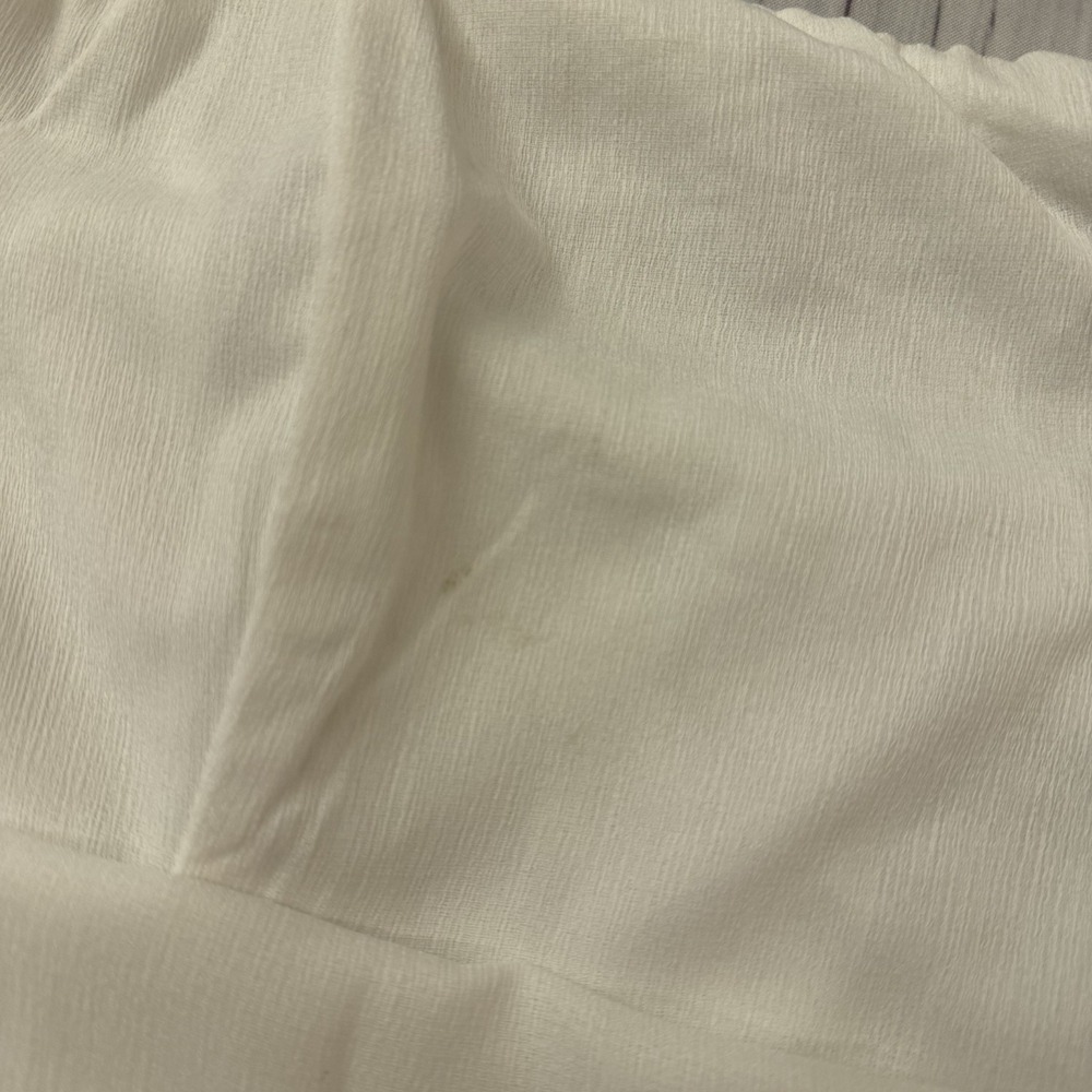 Princess Polly‎ The Rolla Romper Women's Size 6 White Back Zip Cotton Ruffle - Picture 7 of 10